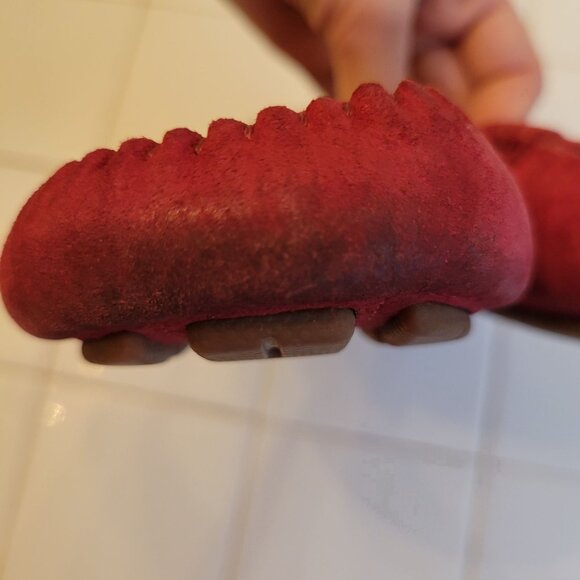 UGG Australia Red Suede Leather Sheepskin Lined Driving Moccasin Slippers 7 - Picture 6 of 10